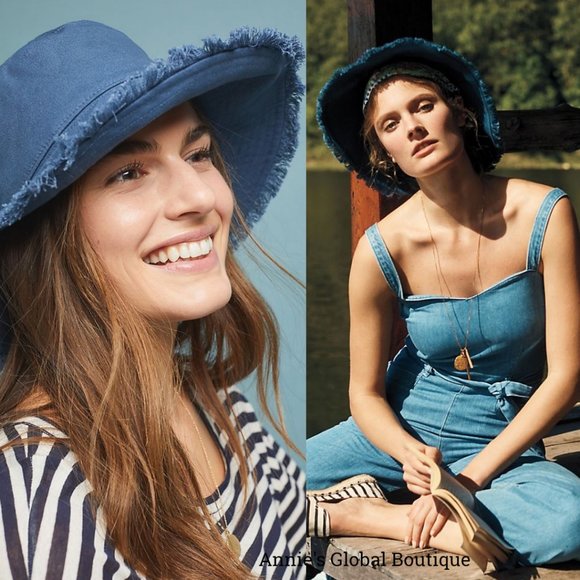 Anthropologie Accessories - ANTHROPOLOGIE Exclusive Frayed Bucket Hat NWT RARE